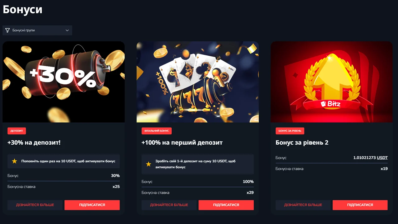 Акції Bitz онлайн казино